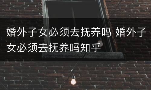 婚外子女必须去抚养吗 婚外子女必须去抚养吗知乎