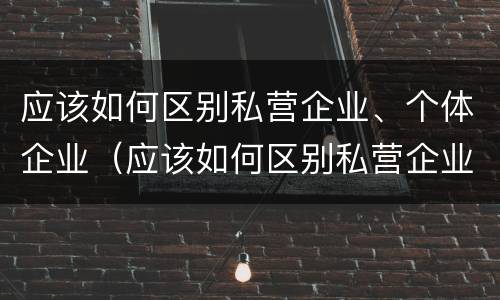 应该如何区别私营企业、个体企业（应该如何区别私营企业,个体企业和企业）