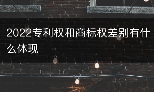 2022专利权和商标权差别有什么体现