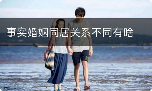 事实婚姻同居关系不同有啥