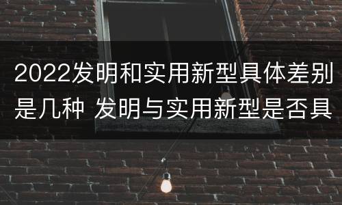 2022发明和实用新型具体差别是几种 发明与实用新型是否具有实用性