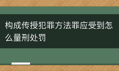 构成传授犯罪方法罪应受到怎么量刑处罚