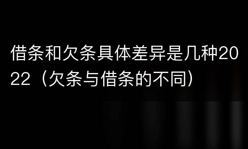借条和欠条具体差异是几种2022（欠条与借条的不同）