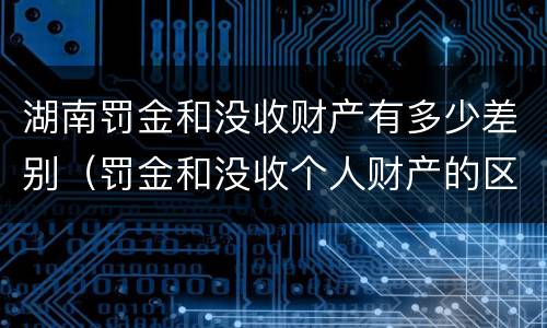 湖南罚金和没收财产有多少差别（罚金和没收个人财产的区别）