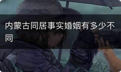 内蒙古同居事实婚姻有多少不同