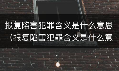 报复陷害犯罪含义是什么意思（报复陷害犯罪含义是什么意思呀）