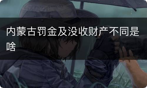 内蒙古罚金及没收财产不同是啥