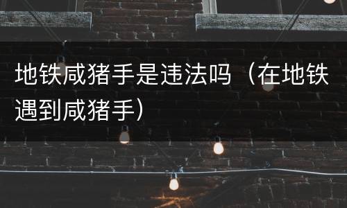 地铁咸猪手是违法吗（在地铁遇到咸猪手）