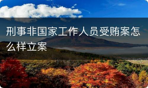刑事非国家工作人员受贿案怎么样立案