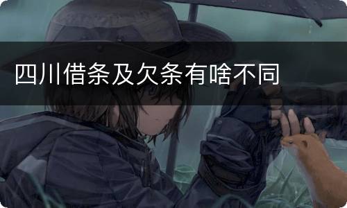 四川借条及欠条有啥不同