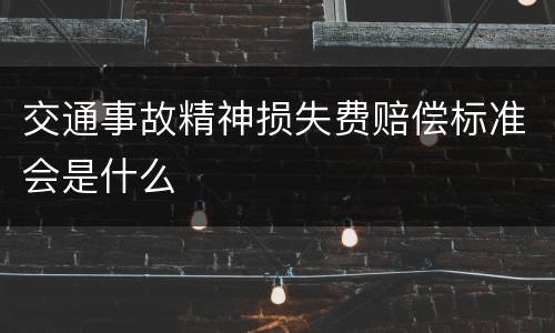 交通事故精神损失费赔偿标准会是什么