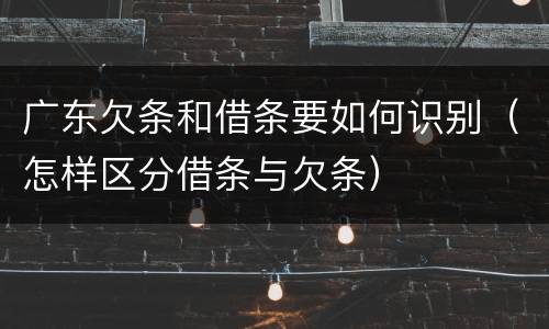 广东欠条和借条要如何识别（怎样区分借条与欠条）