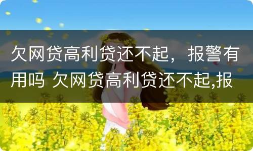 欠网贷高利贷还不起，报警有用吗 欠网贷高利贷还不起,报警有用吗怎么办