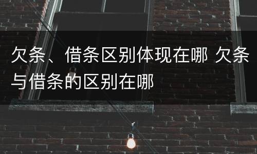 欠条、借条区别体现在哪 欠条与借条的区别在哪
