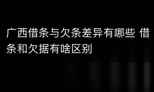 广西借条与欠条差异有哪些 借条和欠据有啥区别