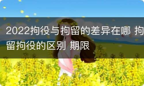 2022拘役与拘留的差异在哪 拘留拘役的区别 期限