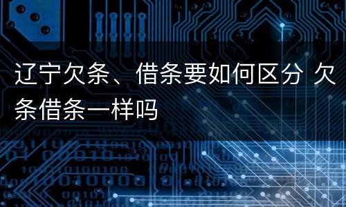 辽宁欠条、借条要如何区分 欠条借条一样吗