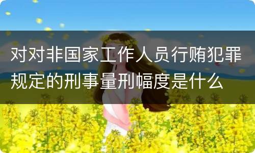 对对非国家工作人员行贿犯罪规定的刑事量刑幅度是什么