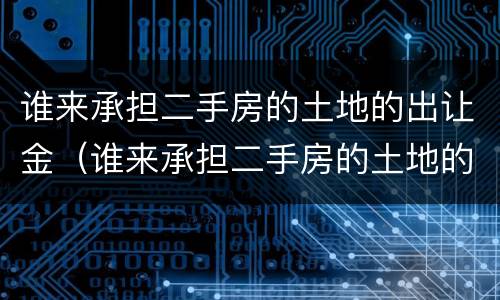 谁来承担二手房的土地的出让金（谁来承担二手房的土地的出让金和税费）