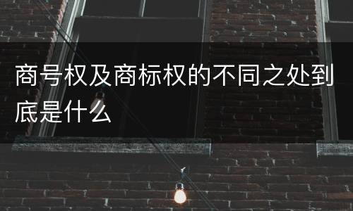 商号权及商标权的不同之处到底是什么