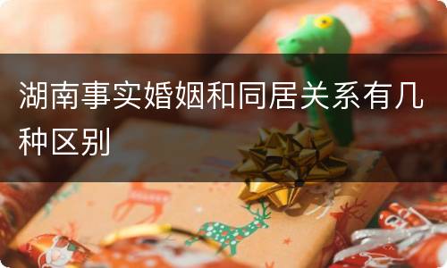 湖南事实婚姻和同居关系有几种区别