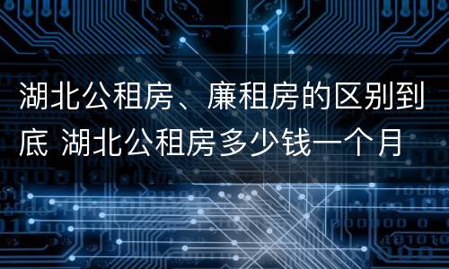 湖北公租房、廉租房的区别到底 湖北公租房多少钱一个月