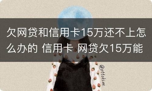 欠网贷和信用卡15万还不上怎么办的 信用卡 网贷欠15万能办房贷吗