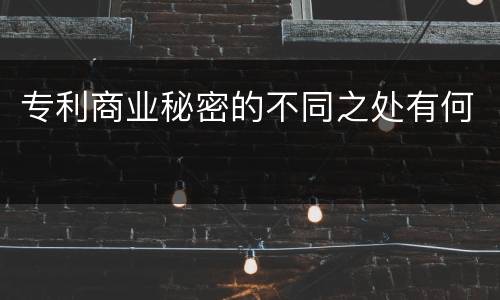 专利商业秘密的不同之处有何