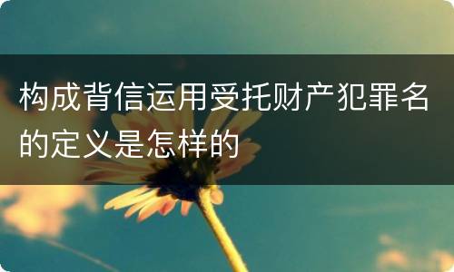 构成背信运用受托财产犯罪名的定义是怎样的