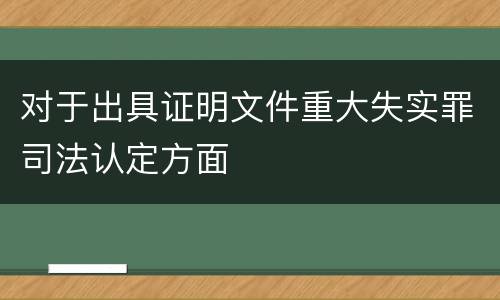 对于出具证明文件重大失实罪司法认定方面