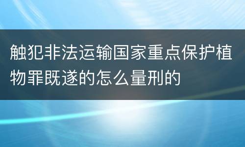 触犯非法运输国家重点保护植物罪既遂的怎么量刑的