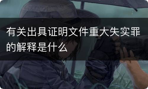有关出具证明文件重大失实罪的解释是什么