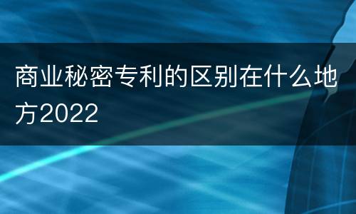 商业秘密专利的区别在什么地方2022