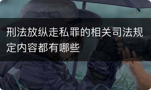 刑法放纵走私罪的相关司法规定内容都有哪些