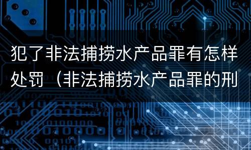 犯了非法捕捞水产品罪有怎样处罚（非法捕捞水产品罪的刑法处罚）
