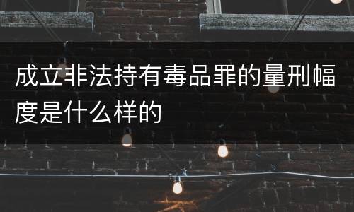 成立非法持有毒品罪的量刑幅度是什么样的