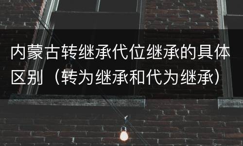 内蒙古转继承代位继承的具体区别（转为继承和代为继承）