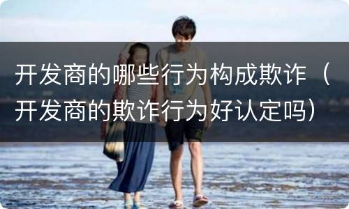开发商的哪些行为构成欺诈（开发商的欺诈行为好认定吗）