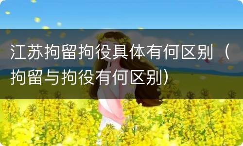 江苏拘留拘役具体有何区别（拘留与拘役有何区别）