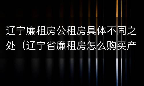 辽宁廉租房公租房具体不同之处（辽宁省廉租房怎么购买产权）