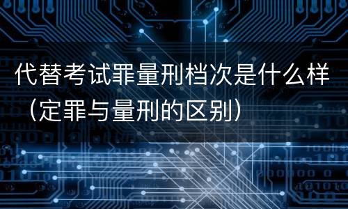 代替考试罪量刑档次是什么样（定罪与量刑的区别）