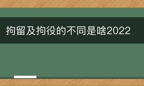 拘留及拘役的不同是啥2022