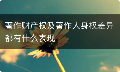 著作财产权及著作人身权差异都有什么表现
