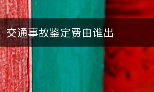 交通事故鉴定费由谁出