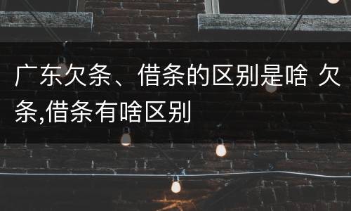 广东欠条、借条的区别是啥 欠条,借条有啥区别