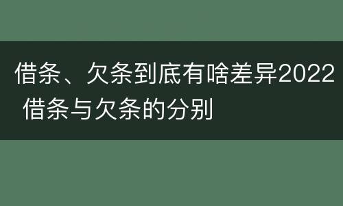 借条、欠条到底有啥差异2022 借条与欠条的分别