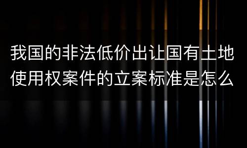 我国的非法低价出让国有土地使用权案件的立案标准是怎么样规定