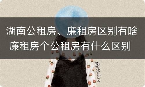 湖南公租房、廉租房区别有啥 廉租房个公租房有什么区别