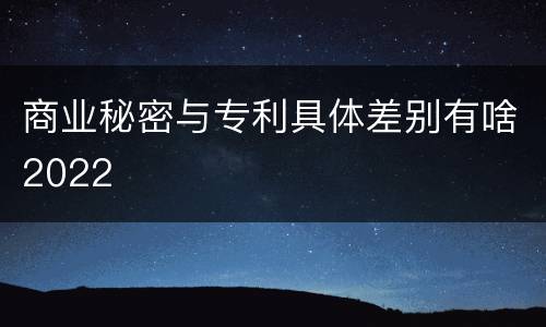 商业秘密与专利具体差别有啥2022