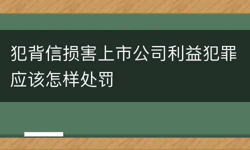 犯背信损害上市公司利益犯罪应该怎样处罚
